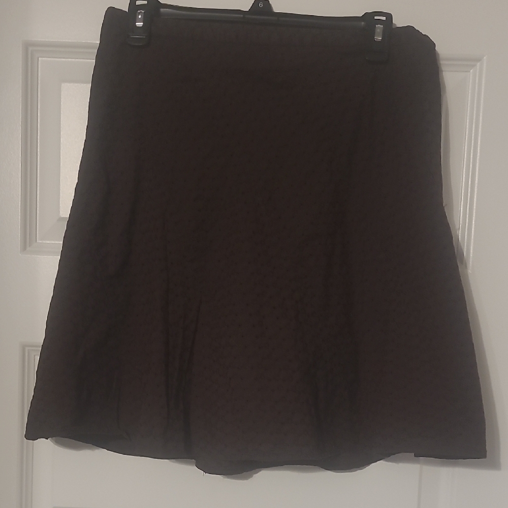 10A- Mossimo Brown Textured A-Line Skirt